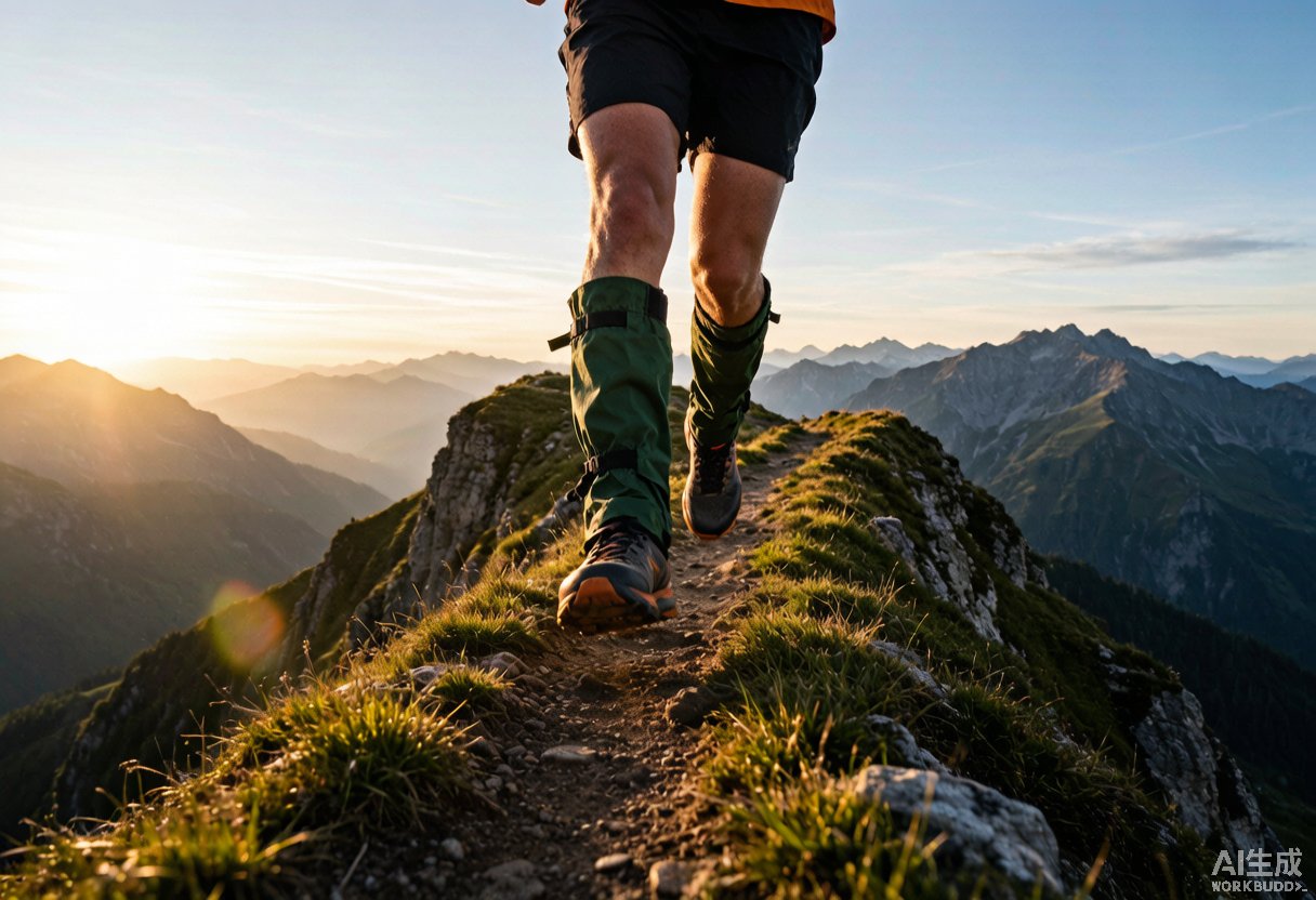 Trail runner on mountain ridge